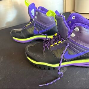 Nike Purple and Black Lace Up Boots